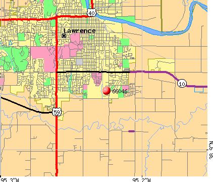 Map of All ZIP Codes in Lawrence, Kansas .